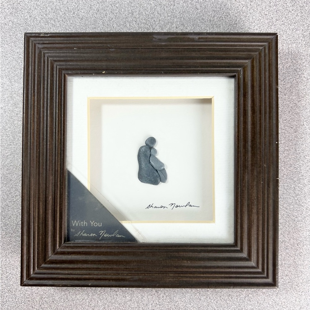 Sharon Nowlan Framed Pebble Sea Glass Art “ With You” 6 x 6 - New with Tags